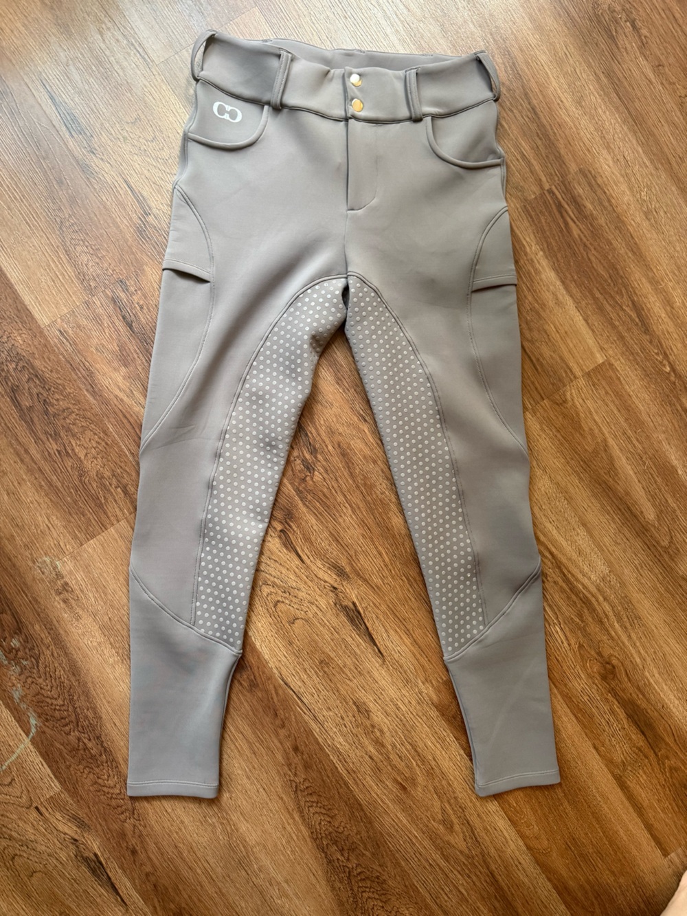 Women's Gray Silicone-Grip Riding Breeches